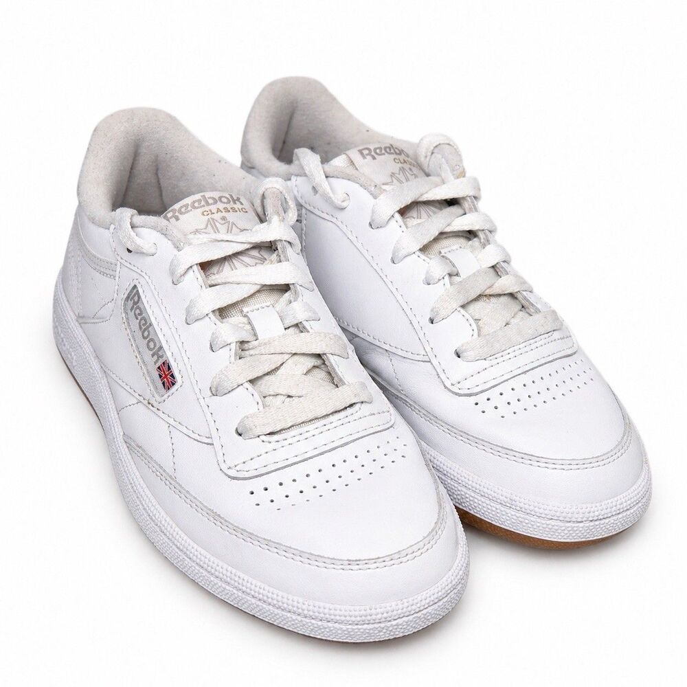 Reebok Club C 85 White Leather Sneakers Women’s 7 Classic Casual Shoes